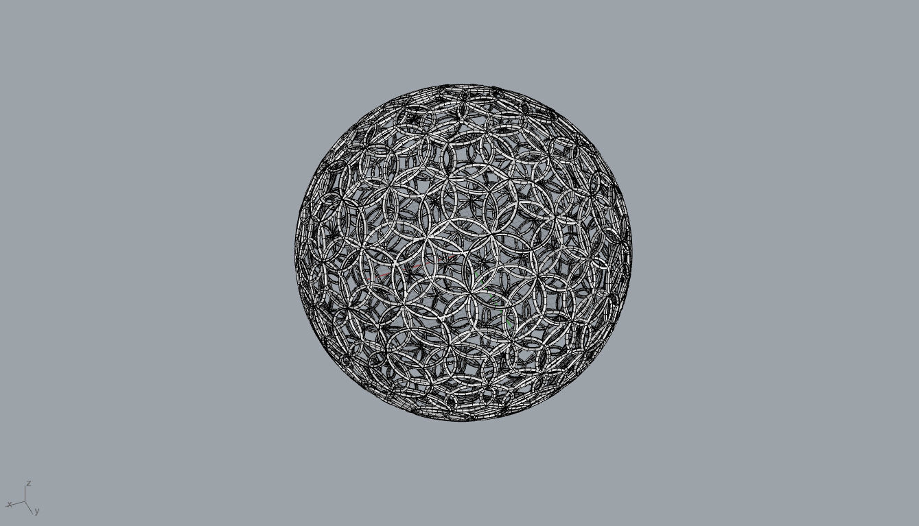 Geodesic Sphere with Circle Pattern flower of life like  3D model_56