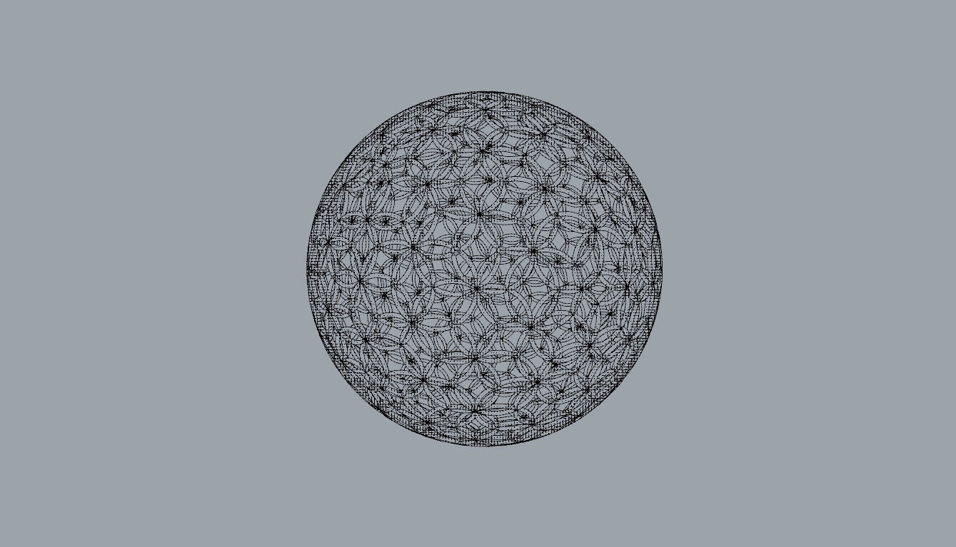 Geodesic Sphere with Circle Pattern flower of life like  3D model_103