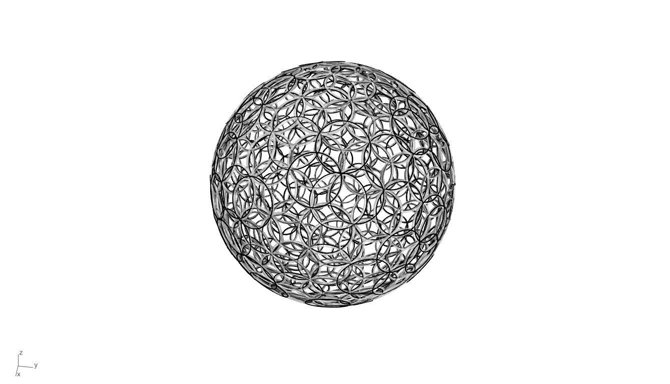 Geodesic Sphere with Circle Pattern flower of life like  3D model_88