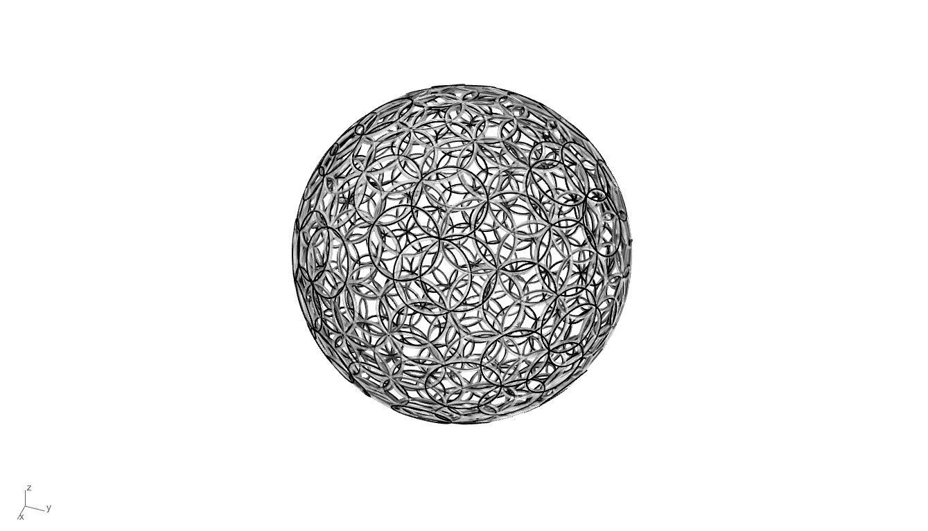 Geodesic Sphere with Circle Pattern flower of life like  3D model_89