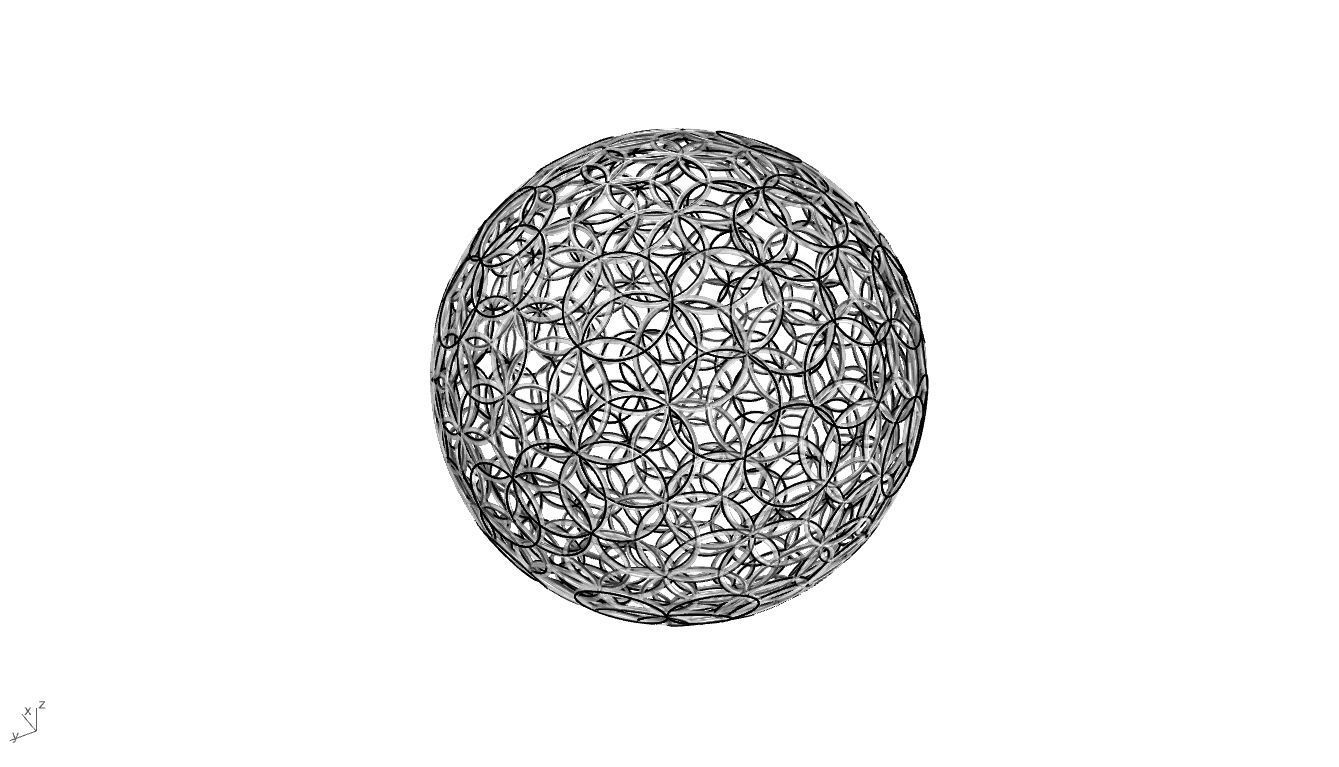 Geodesic Sphere with Circle Pattern flower of life like  3D model_70
