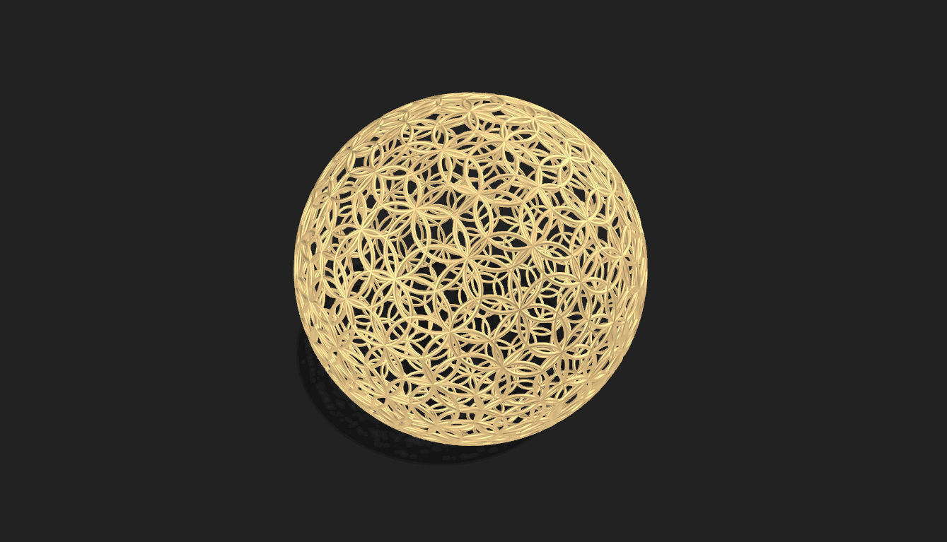 Geodesic Sphere with Circle Pattern flower of life like  3D model_17
