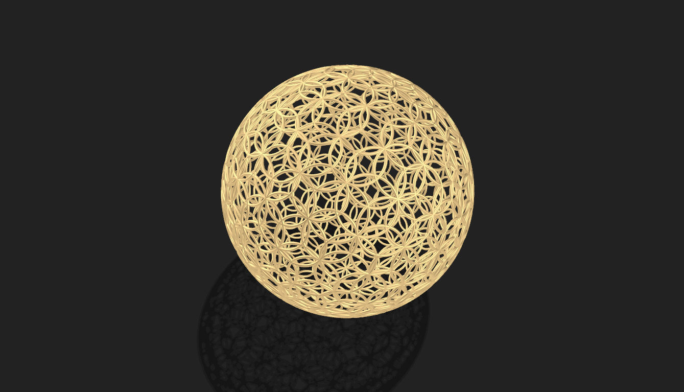 Geodesic Sphere with Circle Pattern flower of life like  3D model_8