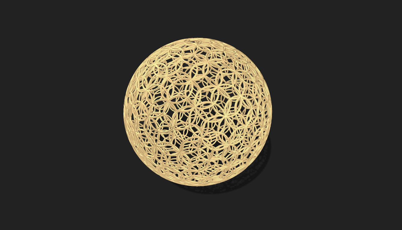 Geodesic Sphere with Circle Pattern flower of life like  3D model_23