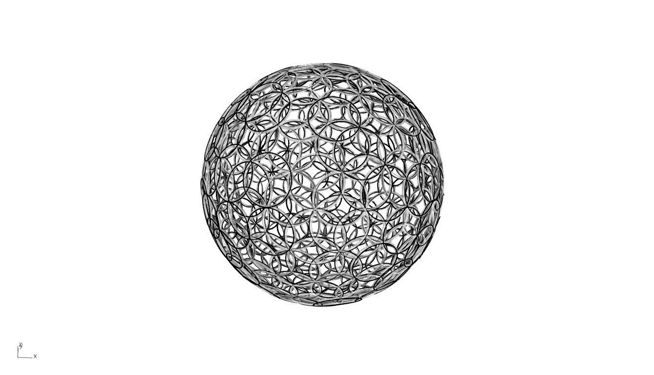 Geodesic Sphere with Circle Pattern flower of life like  3D model_80