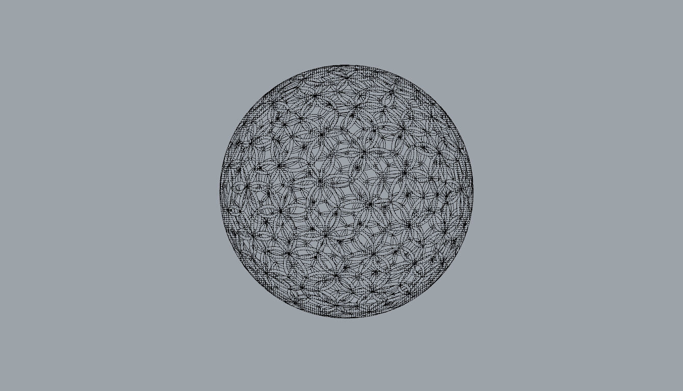 Geodesic Sphere with Circle Pattern flower of life like  3D model_99