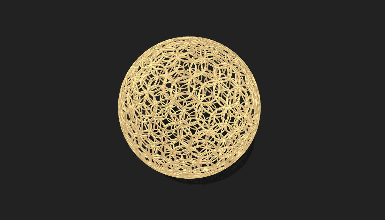 Geodesic Sphere with Circle Pattern flower of life like  3D model_22