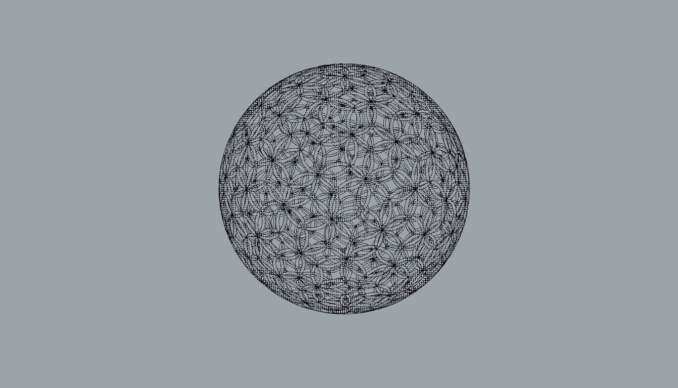 Geodesic Sphere with Circle Pattern flower of life like  3D model_97