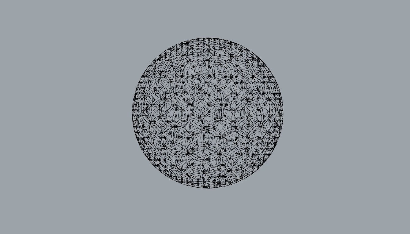 Geodesic Sphere with Circle Pattern flower of life like  3D model_95