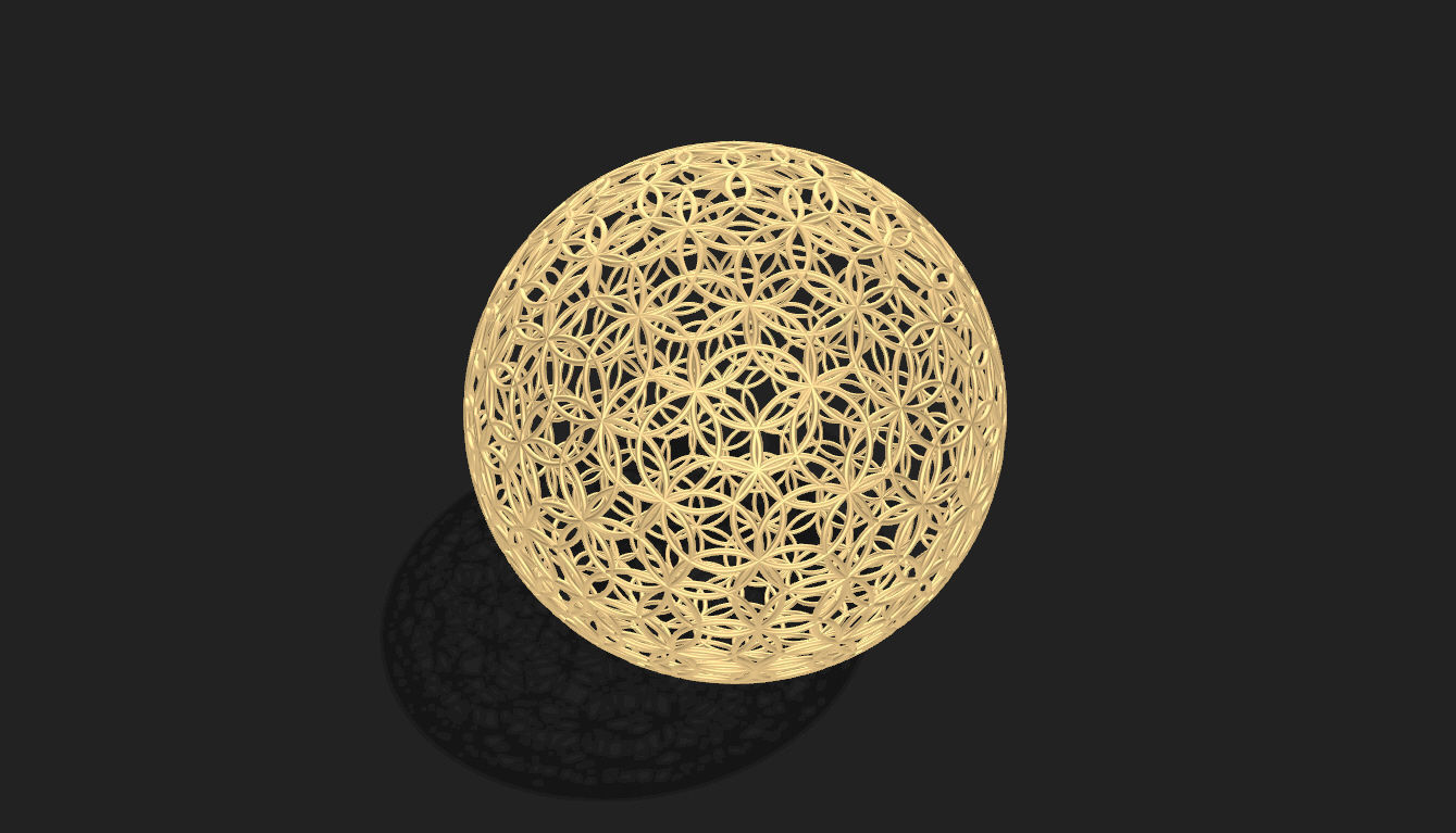 Geodesic Sphere with Circle Pattern flower of life like  3D model_12