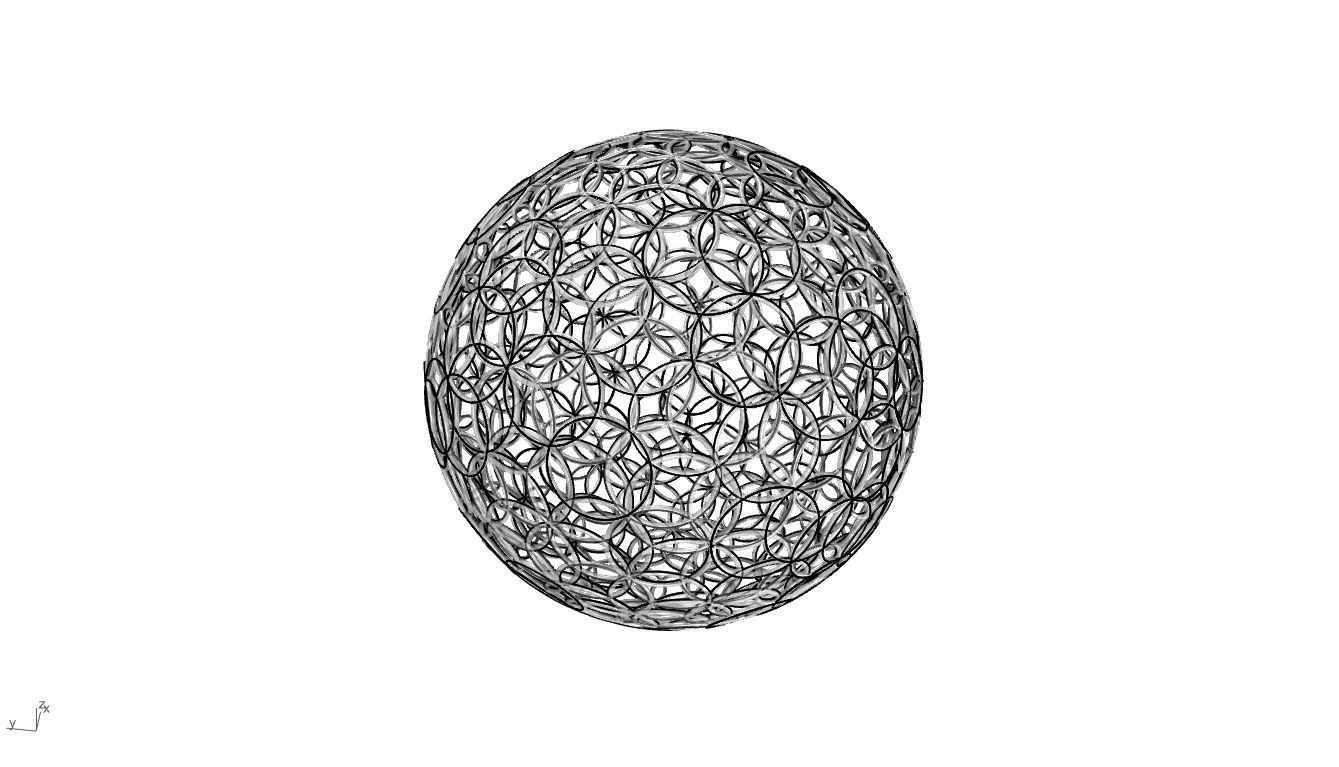 Geodesic Sphere with Circle Pattern flower of life like  3D model_72