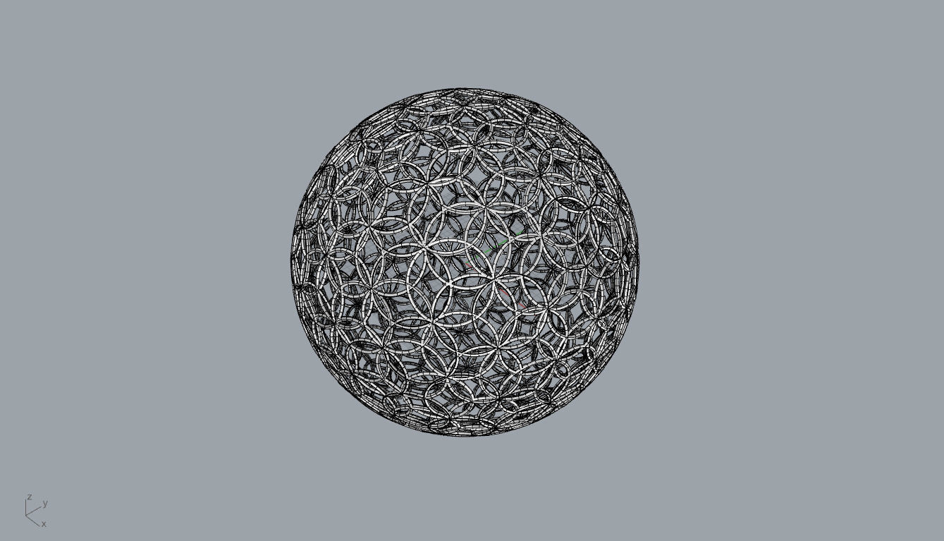 Geodesic Sphere with Circle Pattern flower of life like  3D model_52