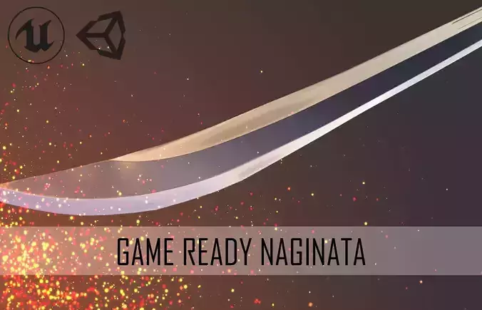 Naginata Game Ready 3D Model sword