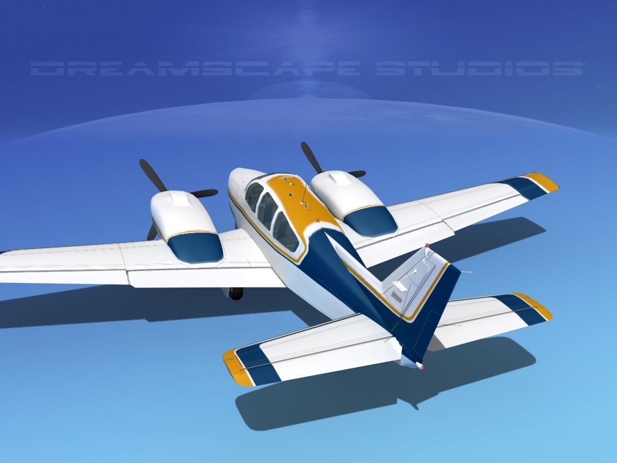 Beechcraft B55 Baron V08 3D model_8