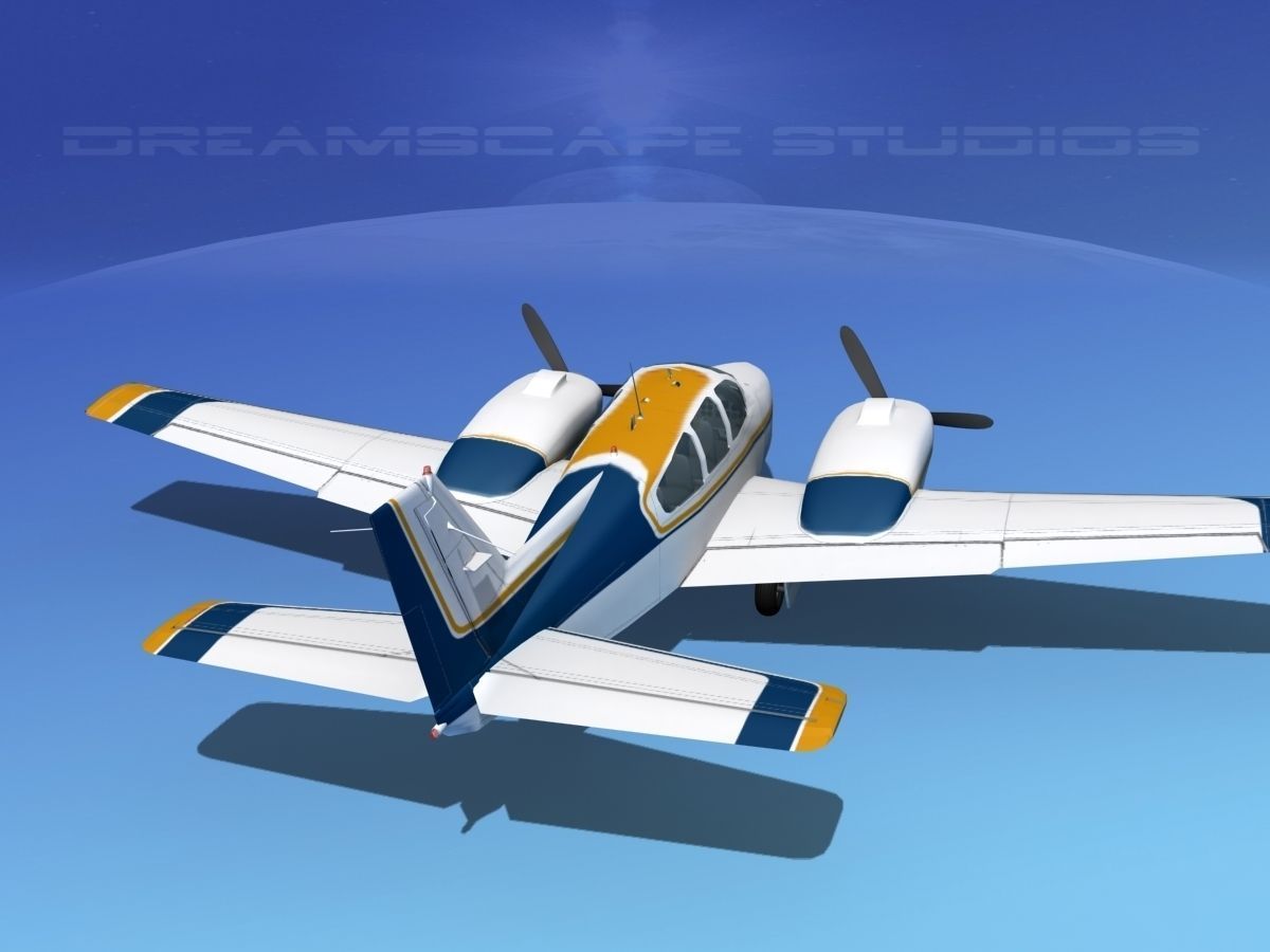 Beechcraft B55 Baron V08 3D model_7