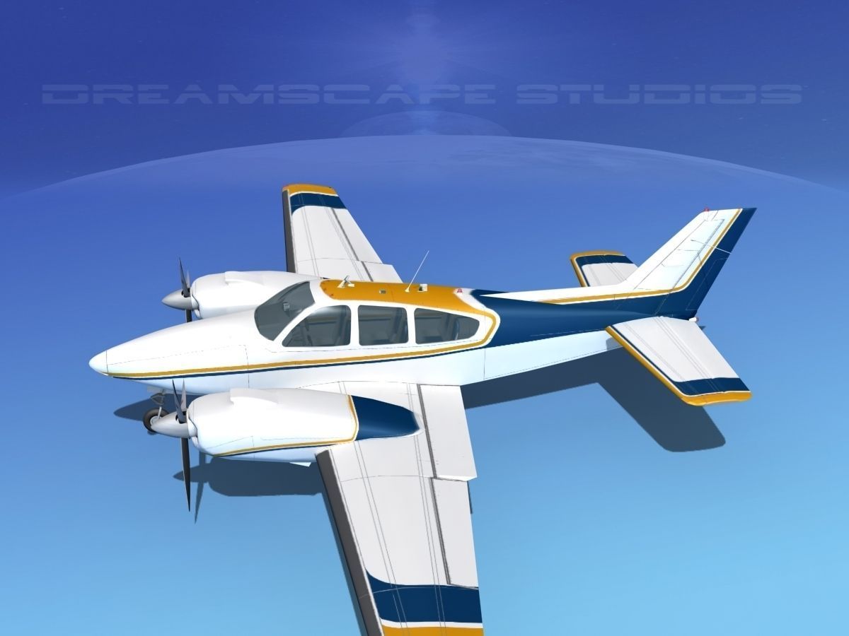 Beechcraft B55 Baron V08 3D model_10
