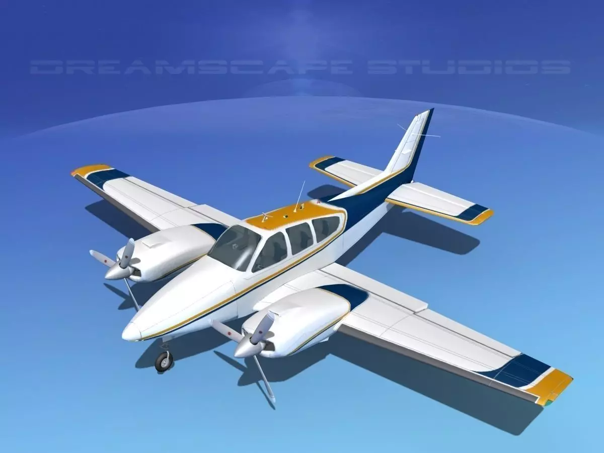 Beechcraft B55 Baron V08 3D model_0