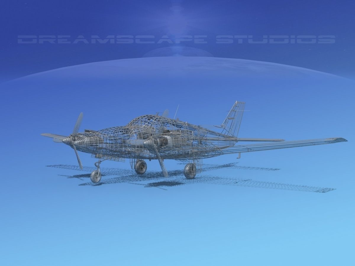 Beechcraft B55 Baron V08 3D model_11