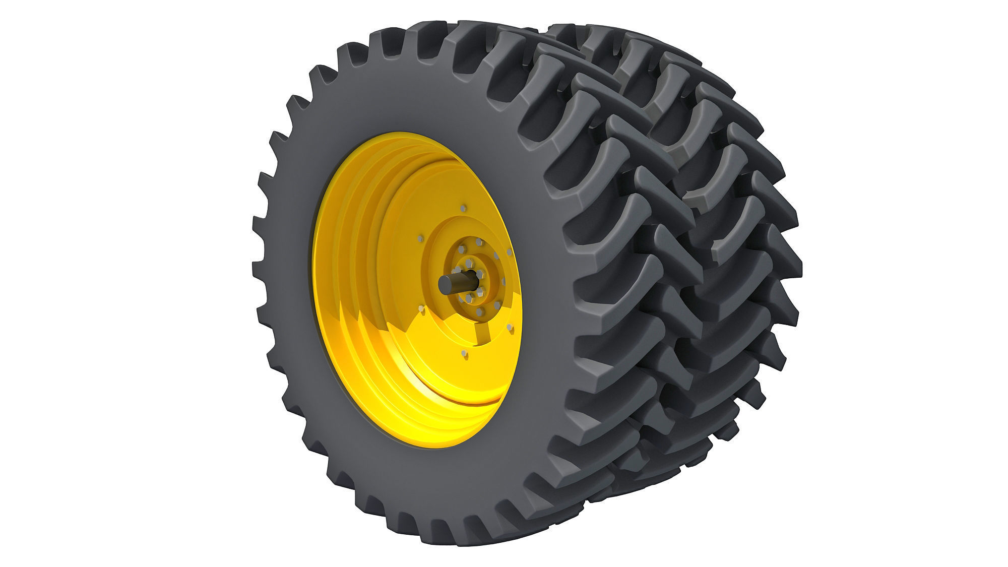Tractor Twin Tire 3D model_2