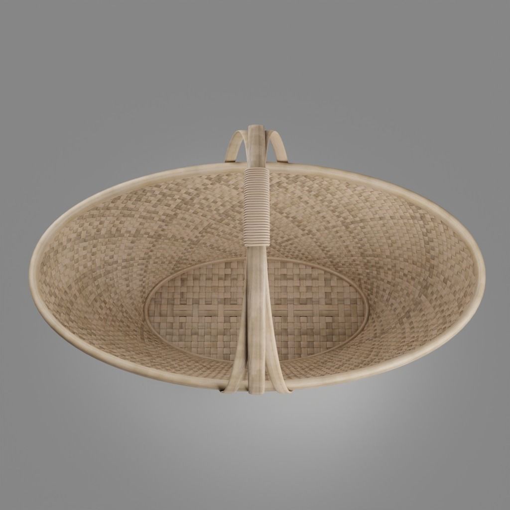 Woven basket 5 with PBR textures 3D model_7