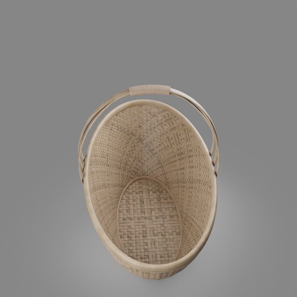 Woven basket 5 with PBR textures 3D model_3