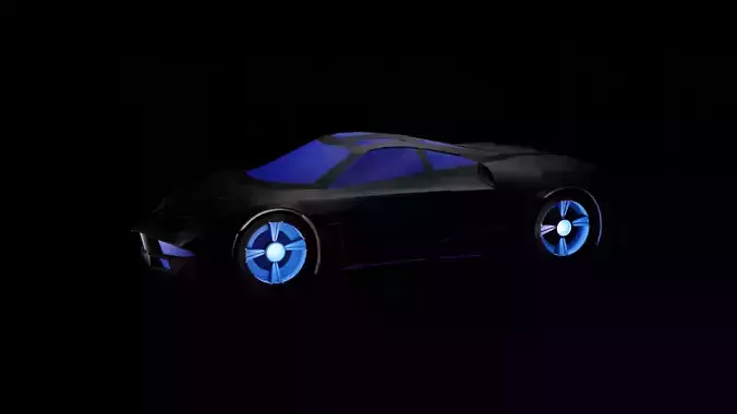 Car 3D with lights