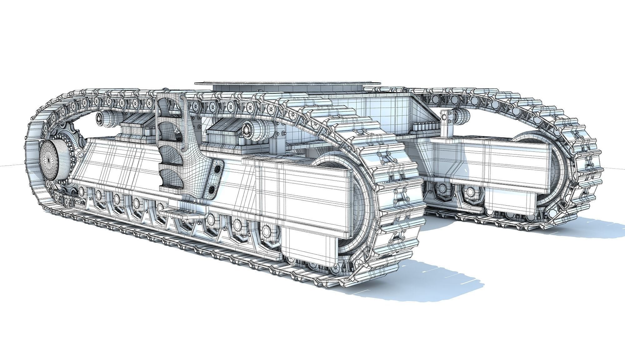 Bulldozer Excavator Track 3D model_7