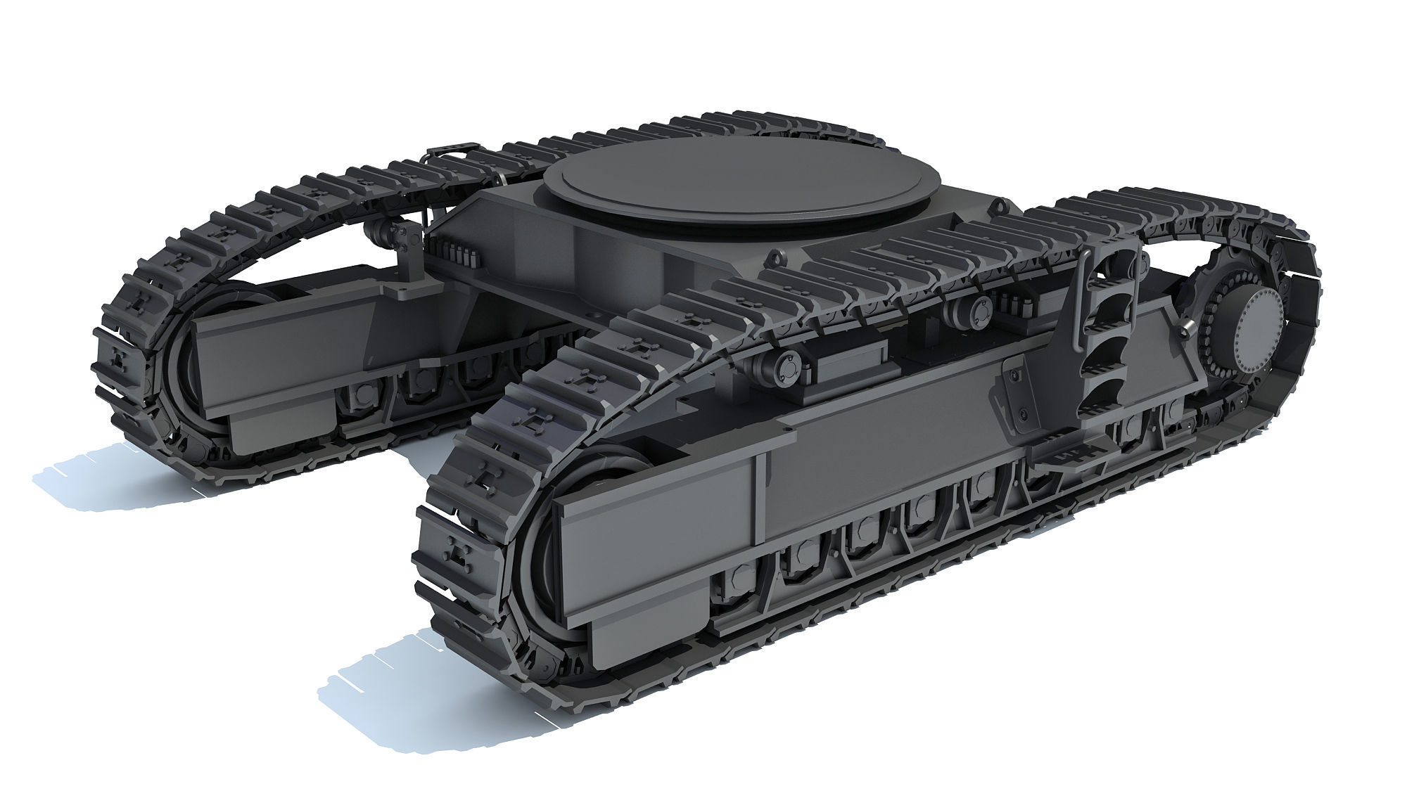 Bulldozer Excavator Track 3D model_1