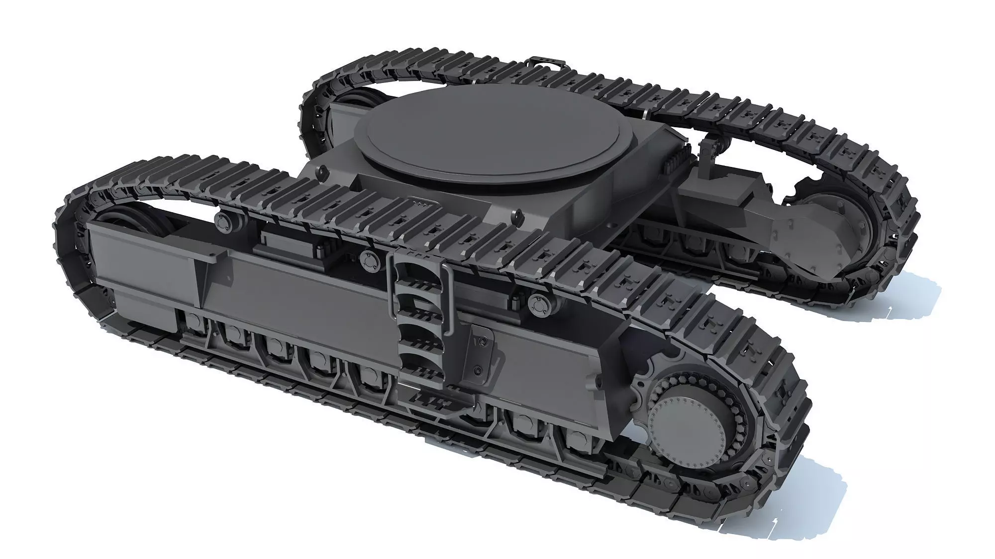 Bulldozer Excavator Track 3D model_0