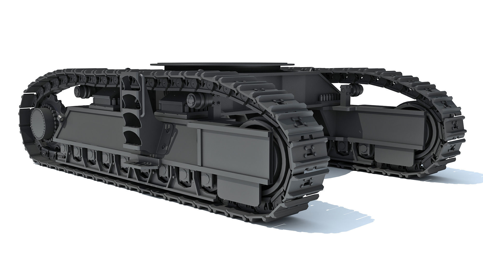 Bulldozer Excavator Track 3D model_3