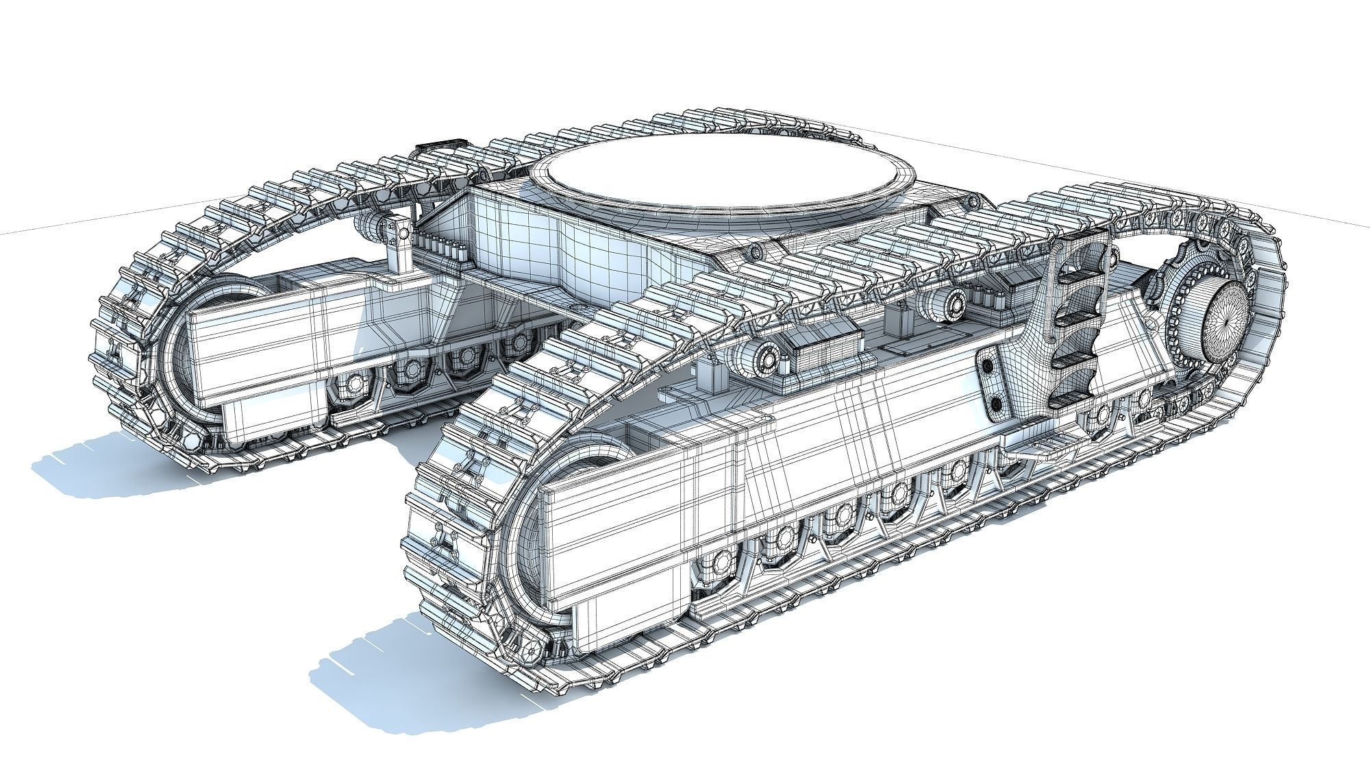 Bulldozer Excavator Track 3D model_6