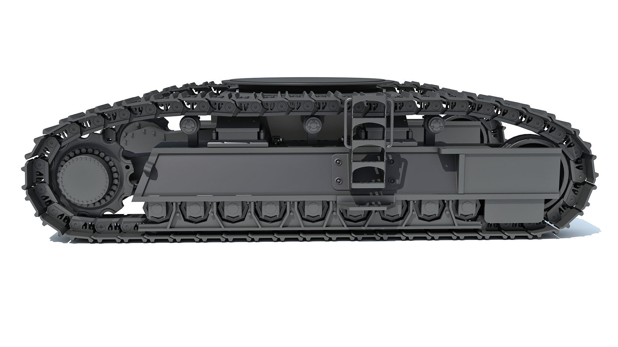 Bulldozer Excavator Track 3D model_4