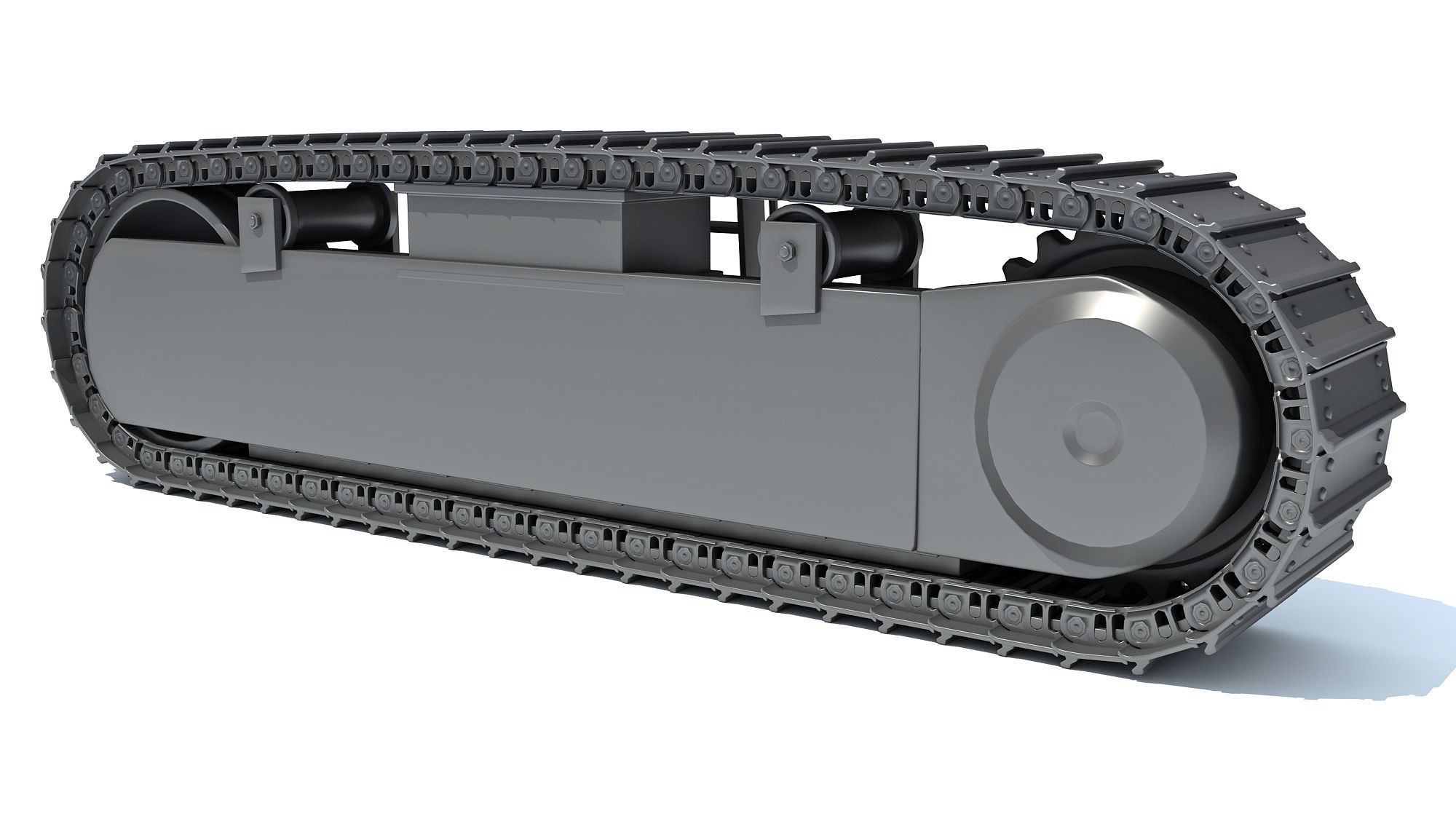 Bulldozer Excavator Track 3D model_4