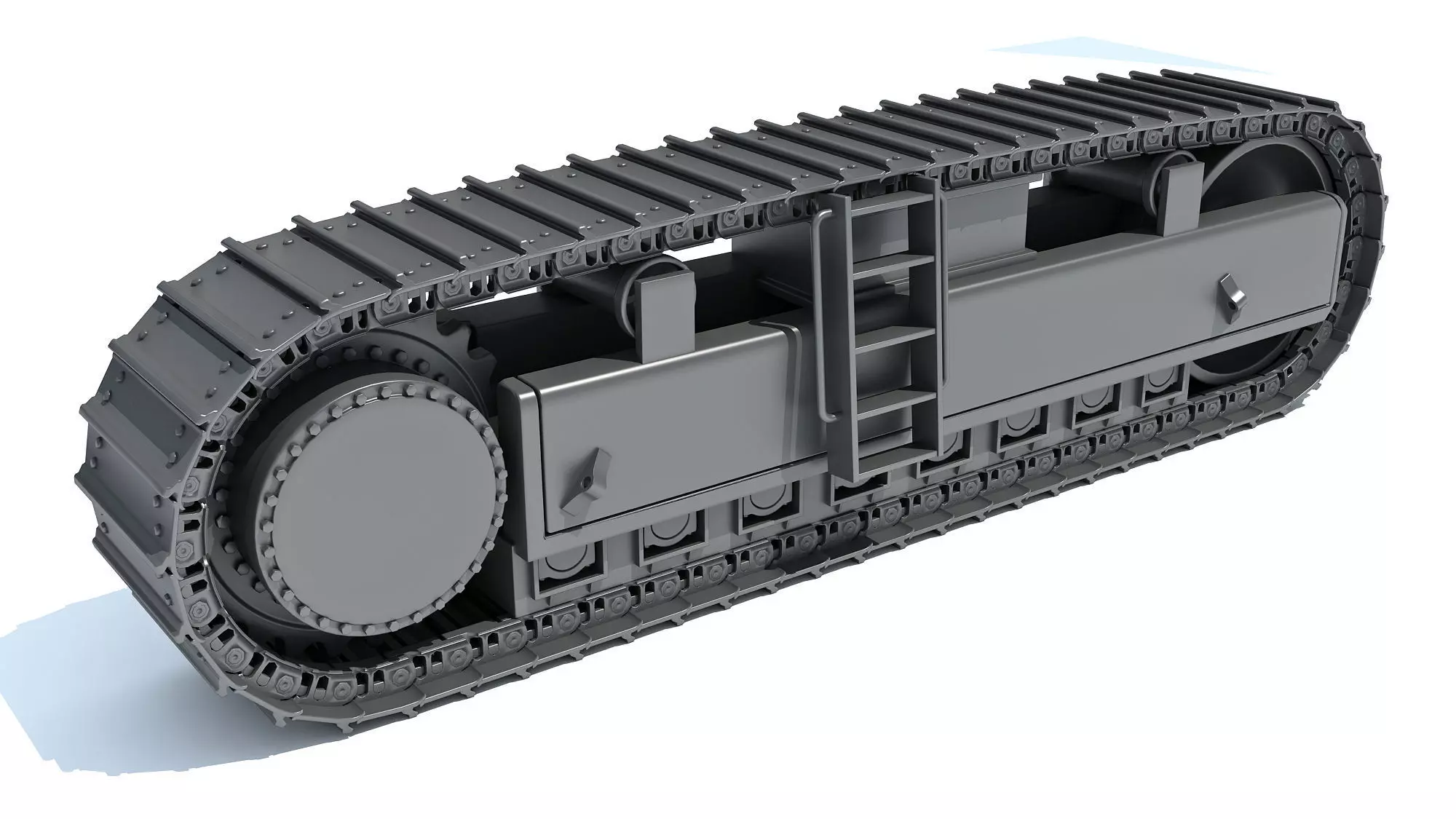 Bulldozer Excavator Track 3D model_0
