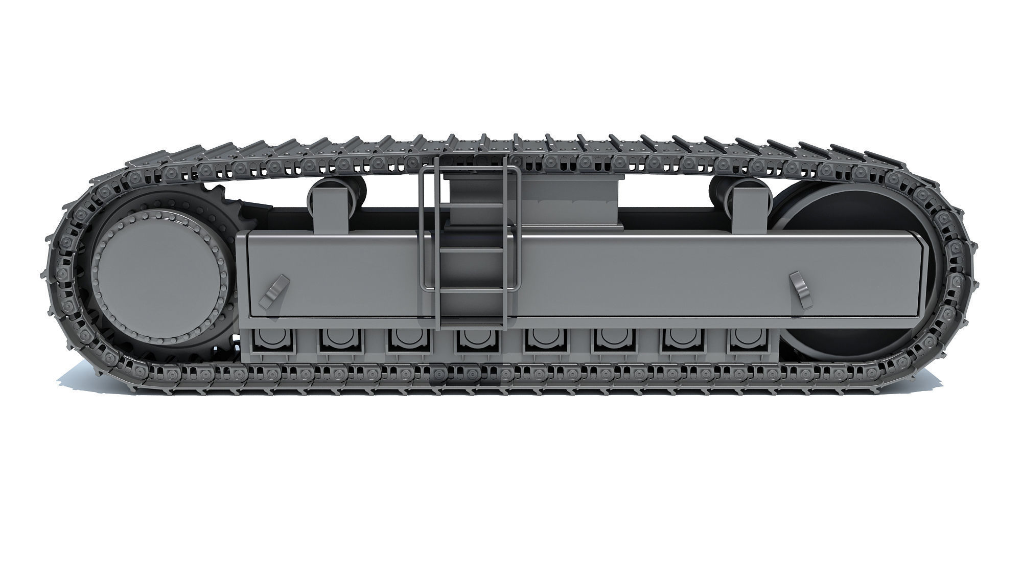 Bulldozer Excavator Track 3D model_1