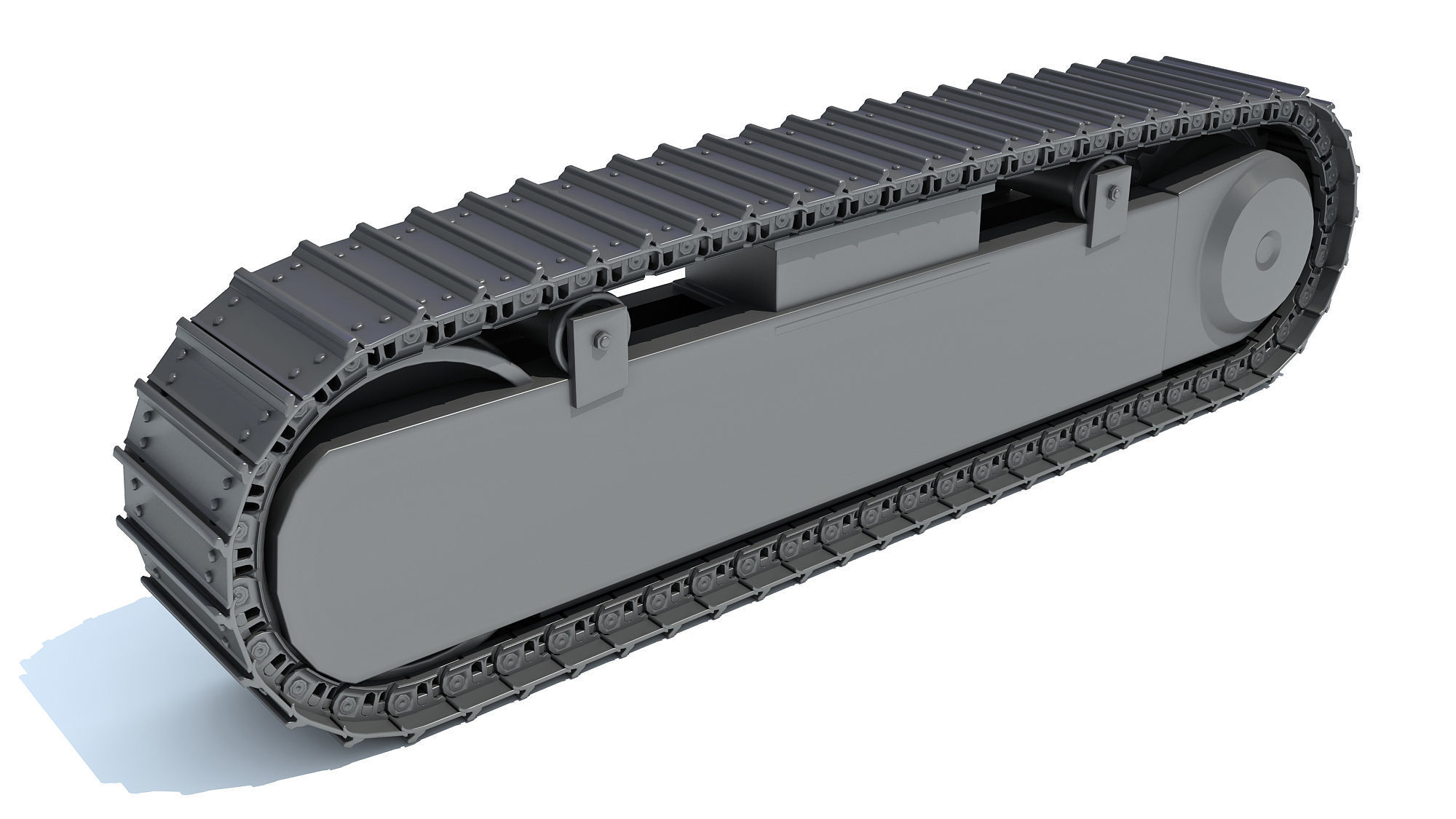 Bulldozer Excavator Track 3D model_3