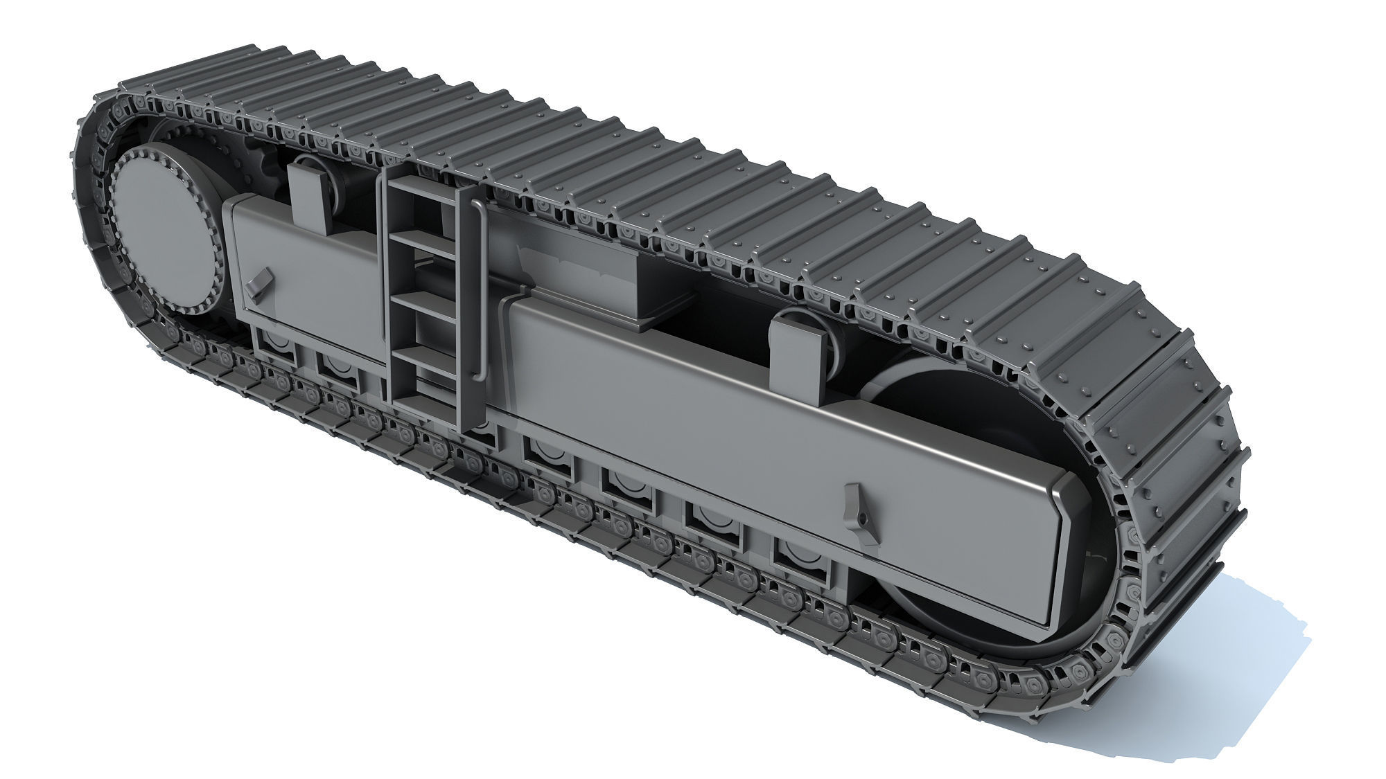 Bulldozer Excavator Track 3D model_2
