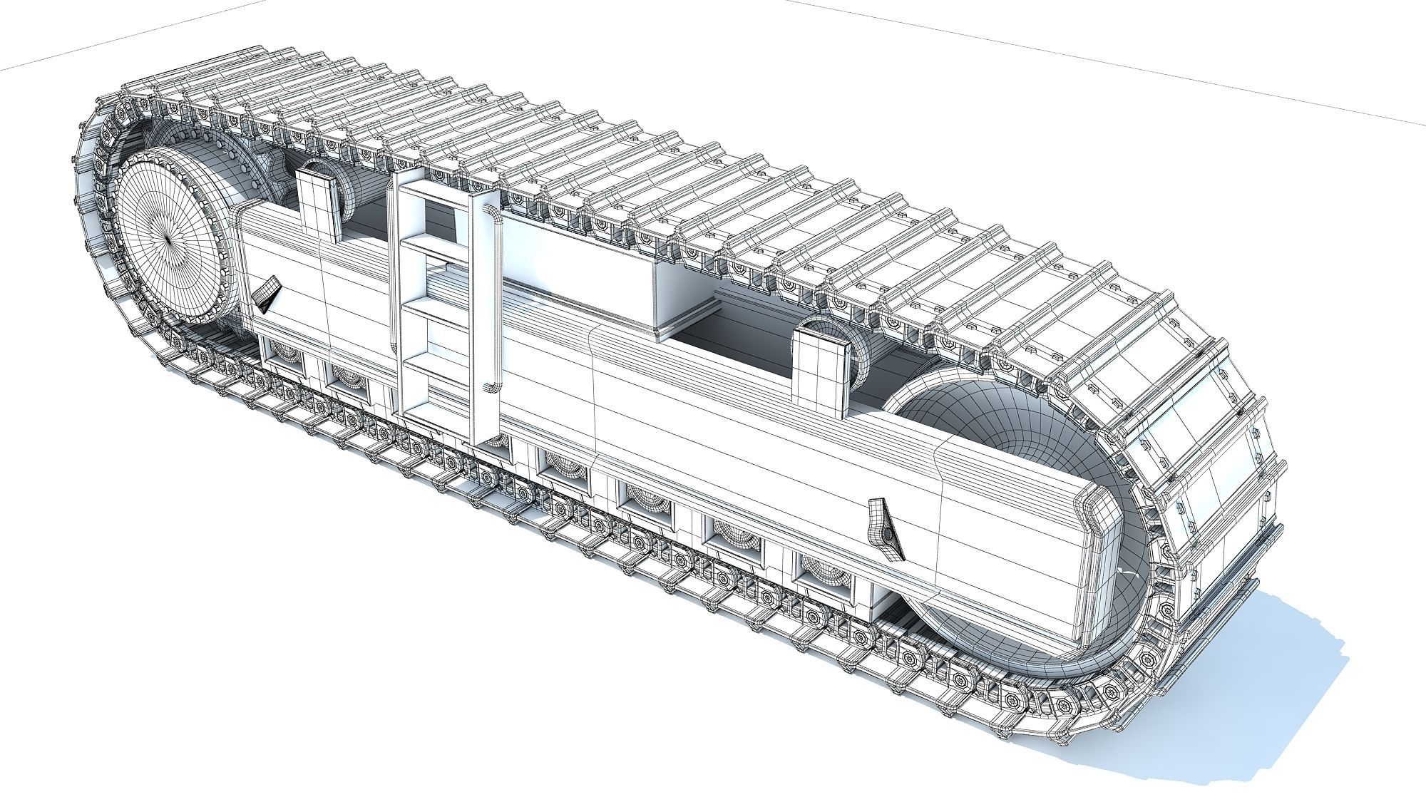 Bulldozer Excavator Track 3D model_6
