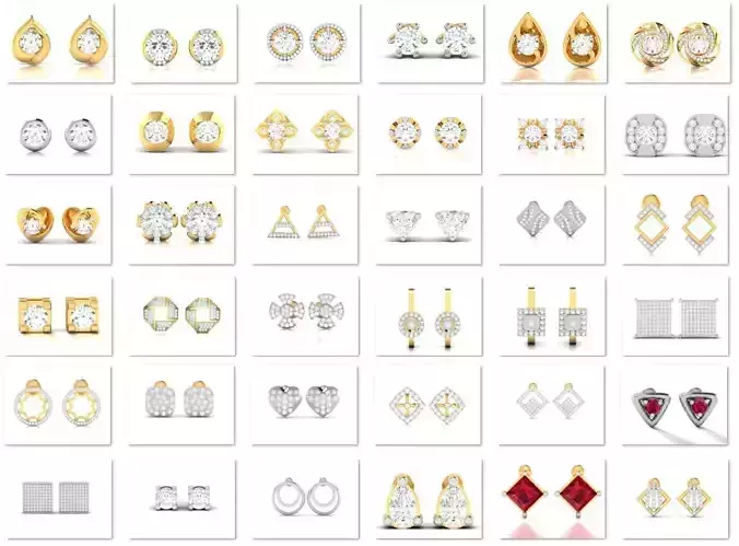 65 Men Bisexual earrings 3dm render detail