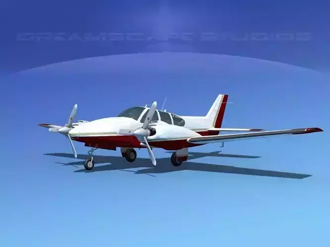 Beechcraft B55 Baron V18 3D model