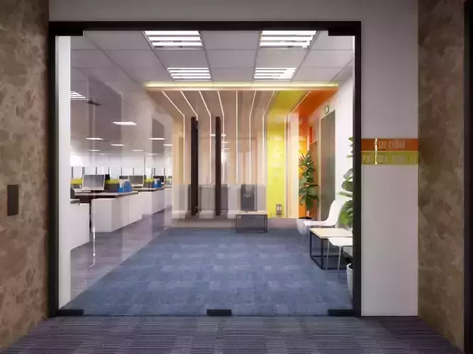 Office building interior Multiform spaces