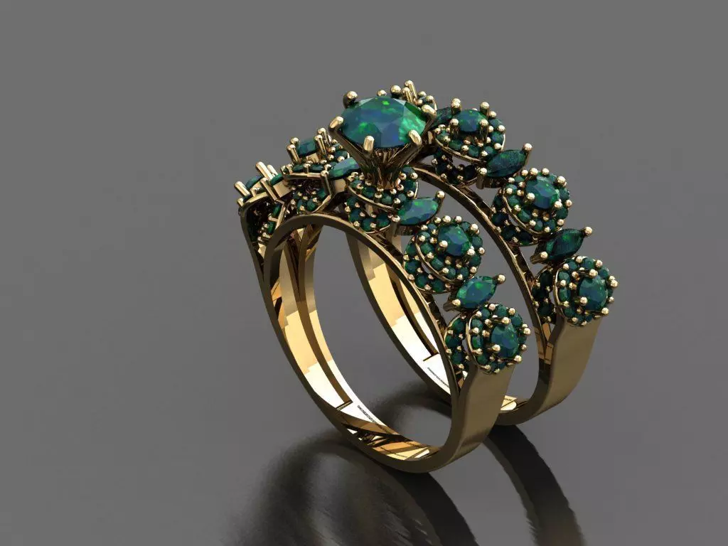 T112- Diamond solitarie ring 3D print model_0