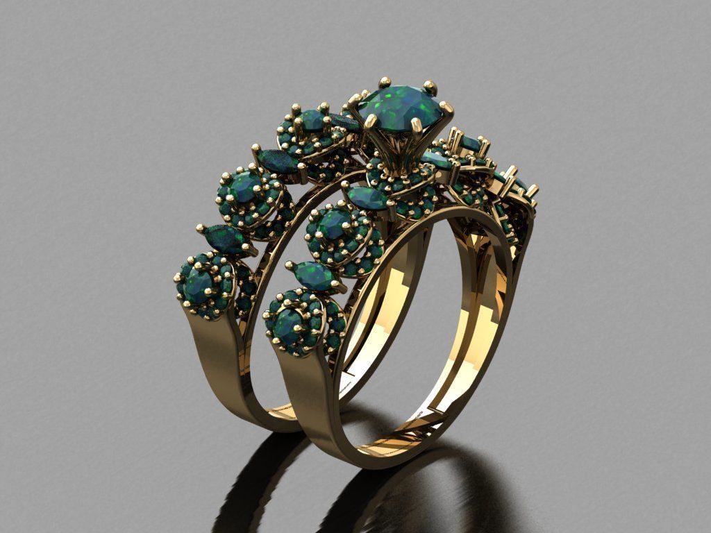 T112- Diamond solitarie ring 3D print model_1