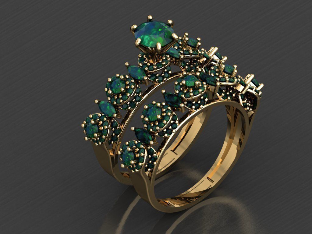 T112- Diamond solitarie ring 3D print model_4