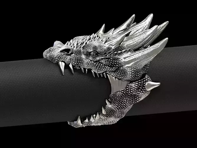 Dragon ring  3D print model biker ring