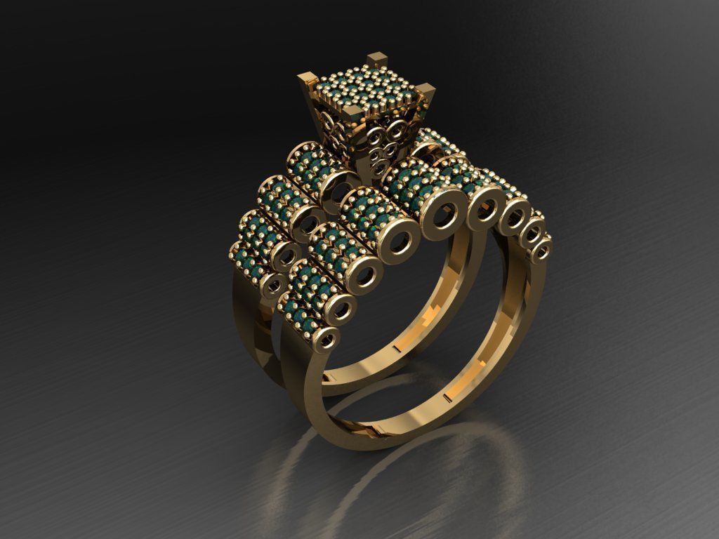 T114- Diamond solitarie ring 3D print model_1