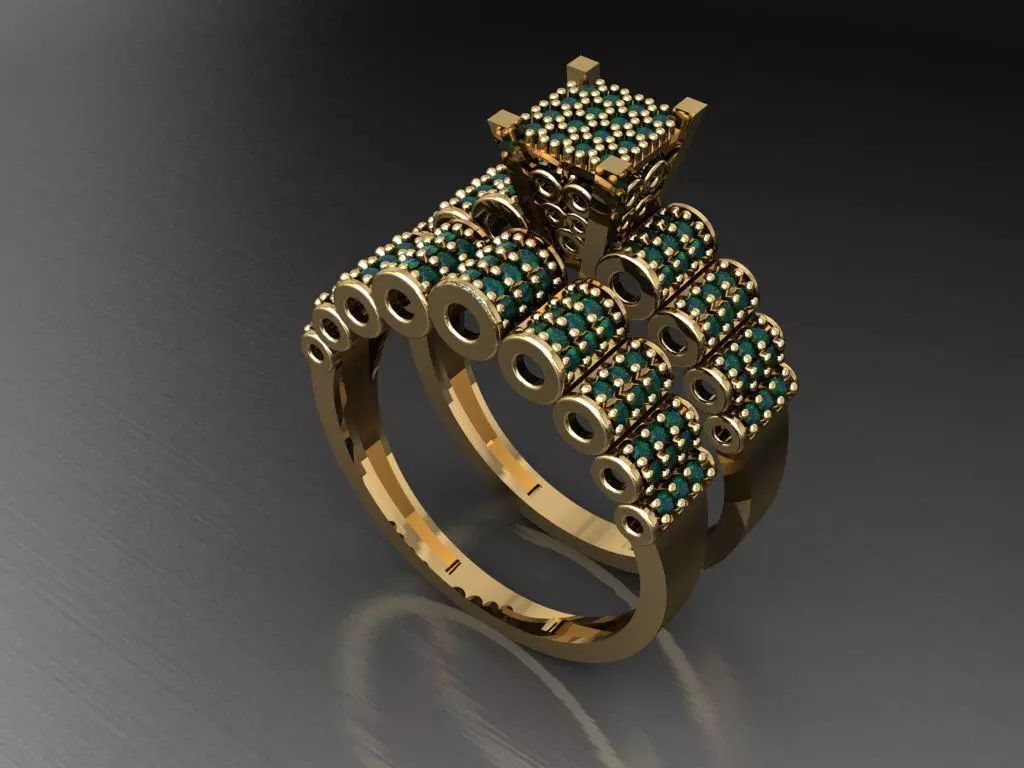 T114- Diamond solitarie ring 3D print model_0