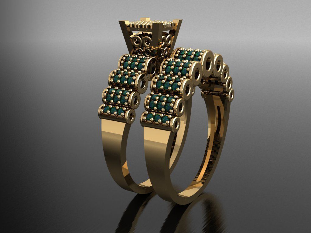 T114- Diamond solitarie ring 3D print model_4