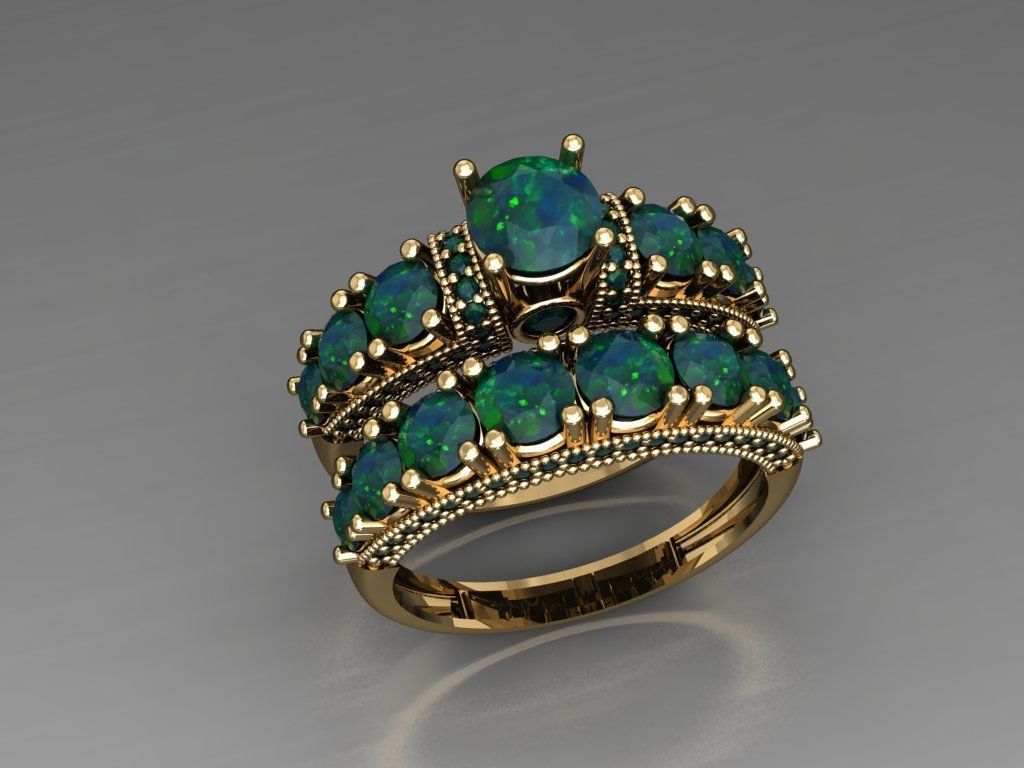 T120- Diamond solitarie ring 3D print model_2