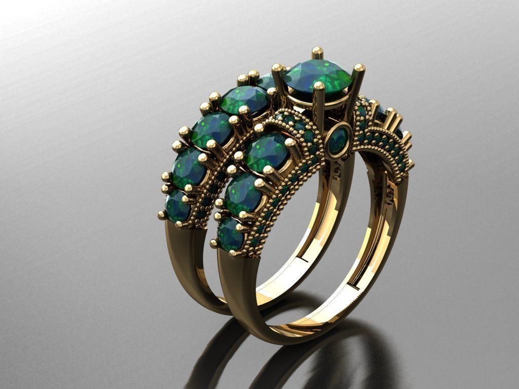 T120- Diamond solitarie ring 3D print model_3